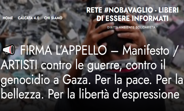 Mobilitazione nazionale ARTISTI #NoBavaglio contro le guerre, il genocidio a Gaza e per la libertà d’espressione